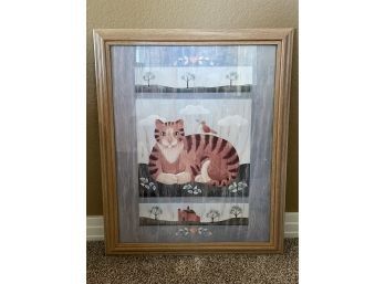 Unique Barn Cat Print By Signed Artist, Bottom Corner.