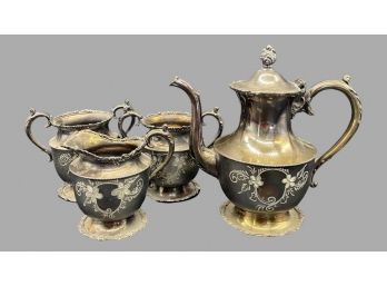 Beautiful Quadruple Silver Plate Tea Set By ROGERS New York