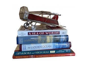 Collection Of 5 Sea Voyage Novels, Various Authors, Plus Replica Airplane Kaleidoscope