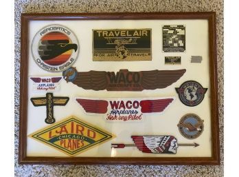 Aeronautical Patches, Framed 25 X 19