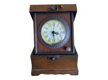 Lovely Ornate Clock In Wooden Box