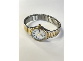 Timex Gold And Silver Accent Colored Watch. Indiglo Wr 30m.