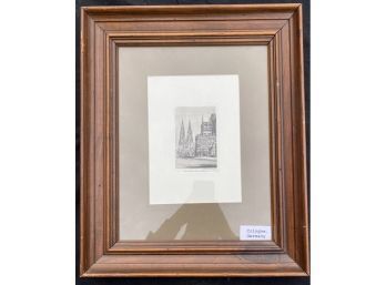 Lovely Pencil Sketch By Handabzug In Thick Matte And Wooden Frame