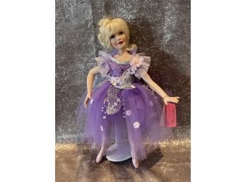 Paradise Galleries Doll. Beautiful Ballerina In A Purple Dress. Great Condition!