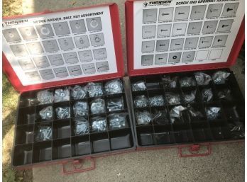 Two THORSEN Screw Assortments With Washers, Bolts, And Nuts Inside.