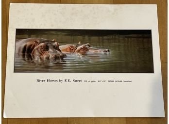 River Horses By F.E. Sweet. Art Print. 70 Of 550. Certificate Of Authenticity.