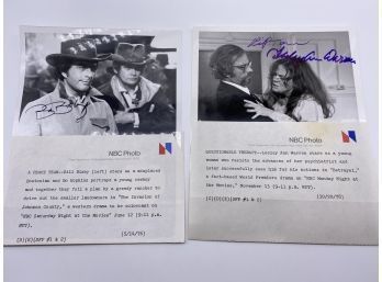 Two Autograph Photos From NBC: A Peace Team And Questionable Therapy. Bill Bixby And Lesley Ann Warren