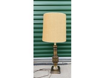 Very Nice, Tall Table Lamp With Organic Shade. It Works!