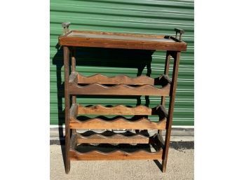 Wooden Wine Rack / Bar Cart With Removable Top Tray