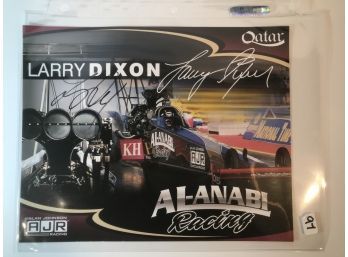 Signed Larry Dixon Al-anabi Racing Indy Car Photo In Protective Sleeve