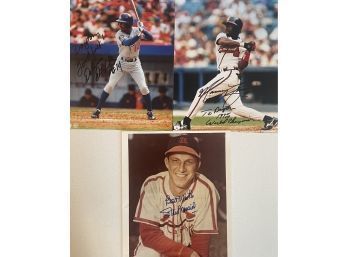 Autographed Stan Musial, Signed MLB LA Dodgers Player, Signed MLB Atlanta Braves Player