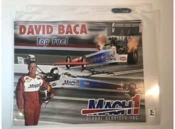 Signed David Baca Mach1 Indy Car Racing Photo In Protective Sleeve