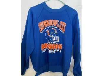 1987 Denver Broncos Super Bowl XXI Rose Bowl Sweatshirt, Size L