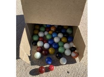 Small Box Of Marbles In Vintage Remington Ammo Box