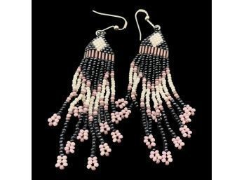 Darling Beaded Earrings With Pink Accents