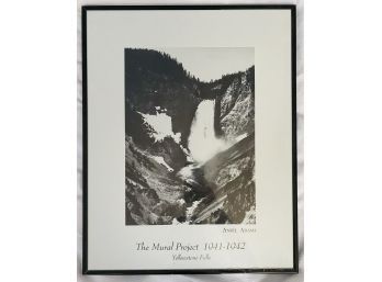 Ansel Adams Photograph Print, Yellowstone Falls, In Frame