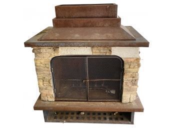 Garden Treasures Faux Stone Outdoor Wood Burning Fireplace