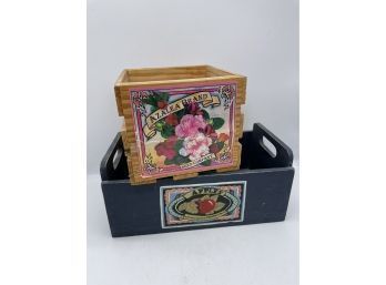 Farmhouse Kitchen Small Wooden Flower Seed Crate And Wooden Storage Box