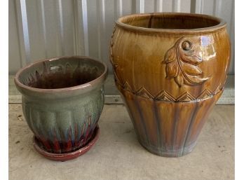 Beautiful Ceramic Pots (2) With An Ombre Design