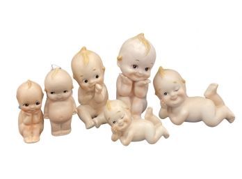 Collection Of Miniature Porcelain KEWPIE Figurines, Tall One From Norcrest Japan