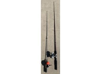 Two Fishing Poles, One With Open Face Reel