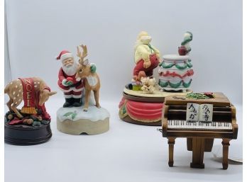 Adorable Christmas Music Boxes! Piano, Santa, And Reindeer!