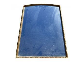 Antique Mirror In Wooden Frame With Unique Round Top Design