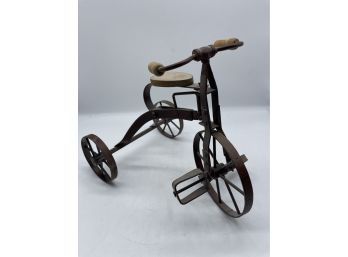 Vintage Rustic Wood Metal Tricycle