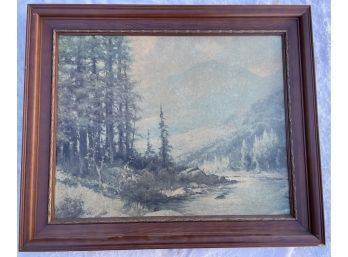 Beautiful Mountain Canvas Print In Wooden Frame-turner Wall Accessory