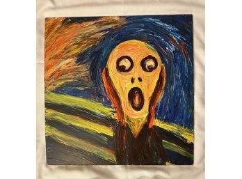 Hand Painted Copy Of The Scream, Signed In 1992. Canvas Only