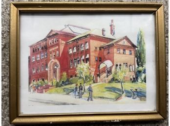 School Painting Print In A Gold Frame