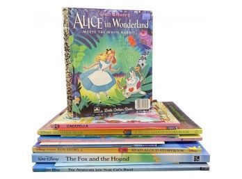 Collection Of DISNEY Storybooks, Hardcover And Paperback, Including Alice In Wonderland Golden Book