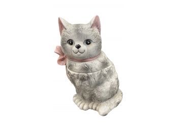 Vintage Grey Persian Kitten Cookie Jar, Stands Approximately 11 Inches