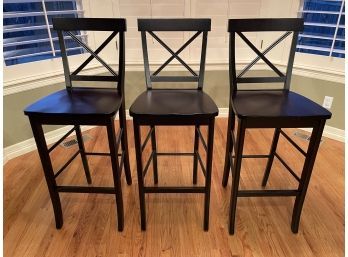 Three Wooden Barstools