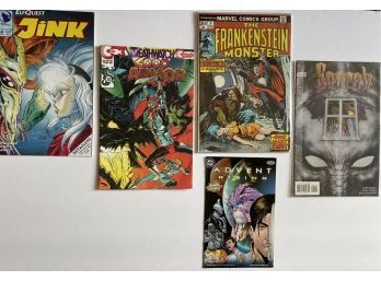 Comic Books Including DC Advent Rising, 2,000 Armor, Jink, The Frankenstein, And Scarah.