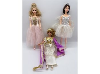 Barbies! Greek Goddess, Swan Lake Ballerina And Princess Ballerina. 1976 Mattel.