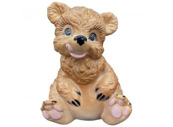 Vintage Mid Century GILNER Pottery Cookie Jar, Adorable Bear