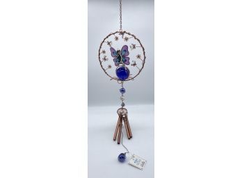 Gorgeous Fairy And Butterfly Wind Chime By GSV. With Glass Ball Accents. IN ORIGINAL BOX/packaging.