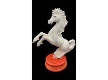 DENVER BRONCOS Commemorative Horse Statue, Ceramic, Designer Unknown. Stands Approximately 15 Inches