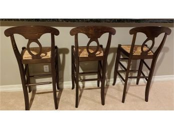 Set Of 3 Wooden Hightop Barstools In GREAT Condition