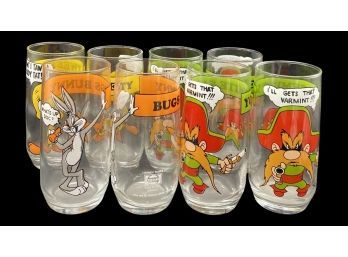 (8) Collectible Looney Tunes Drinking Glasses By PEPSI