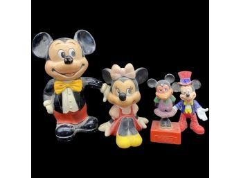 Vintage DISNEY Mickey And Minnie Mouse Figurines. Tall Ones Made In Korea. Stands Approximately 6.5 Inches