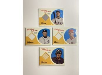 CLUBHOUSE COLLECTION MEMORABILIA CARDS. Jered Weaver, Elvis Andrus, Nyjer Morgan, Miguel Cabrera!