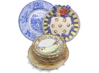 Lovely Collection Of Miscellaneous China Plates, Including Copeland, Hand Painted Nippon And More Brands