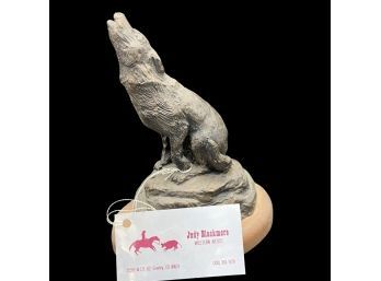 Howling Wolf Statue By Greeley Artist Judy Blackmore. Stands Approximately 7 Inches