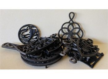 (13) Cast Iron Pot Holders, Various Designs