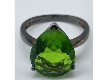 Stunning Pear Green Gemstone By Stauer, .925 Band.