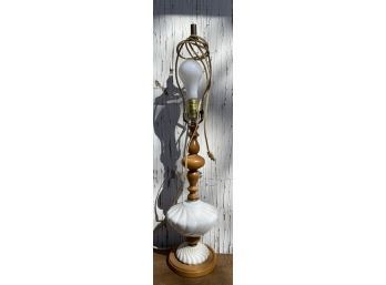 Tall Table Lamp With White Glass Base