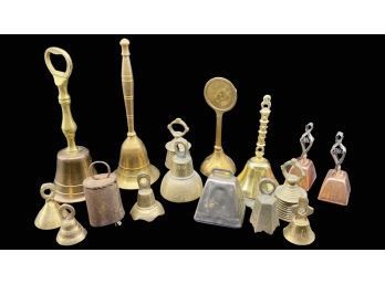 Collection Of 16 Various Antique Bells