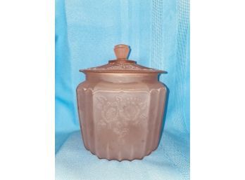 Pink Satin Depression Glass 'Mayfair' Cookie Jar Reproduction